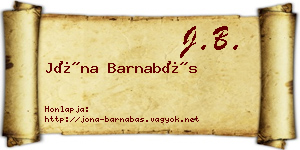 Jóna Barnabás névjegykártya